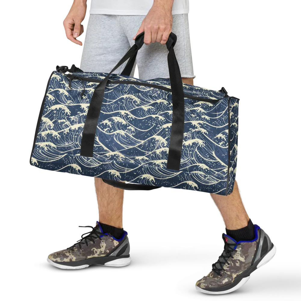 Ukiyo Wave on Duffle Bag — Back print