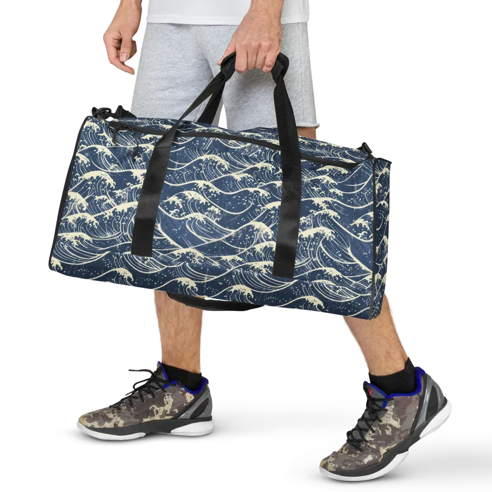 Ukiyo Wave on Duffle Bag — Back print