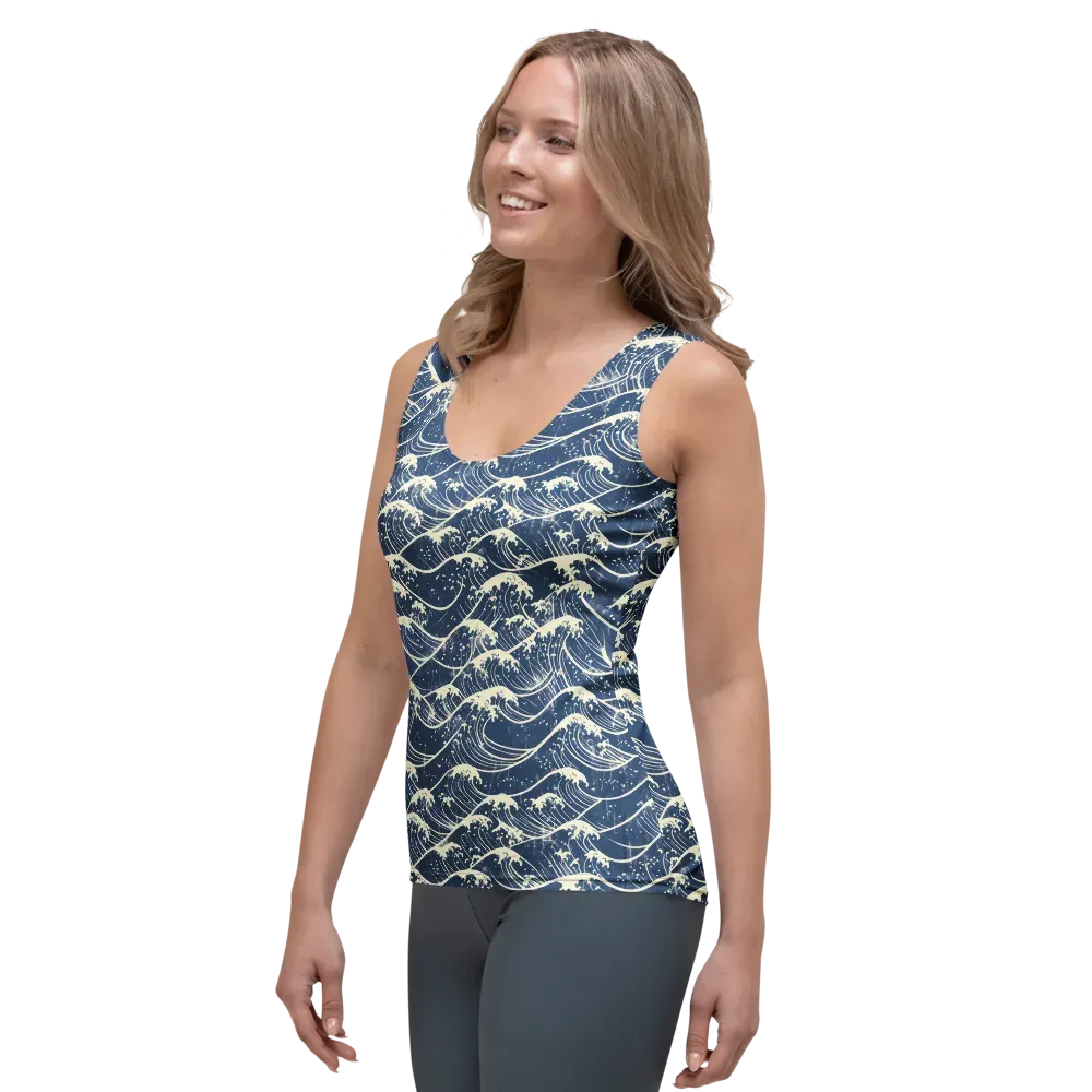 Ukiyo Wave on Women's Tank Top — Left Front