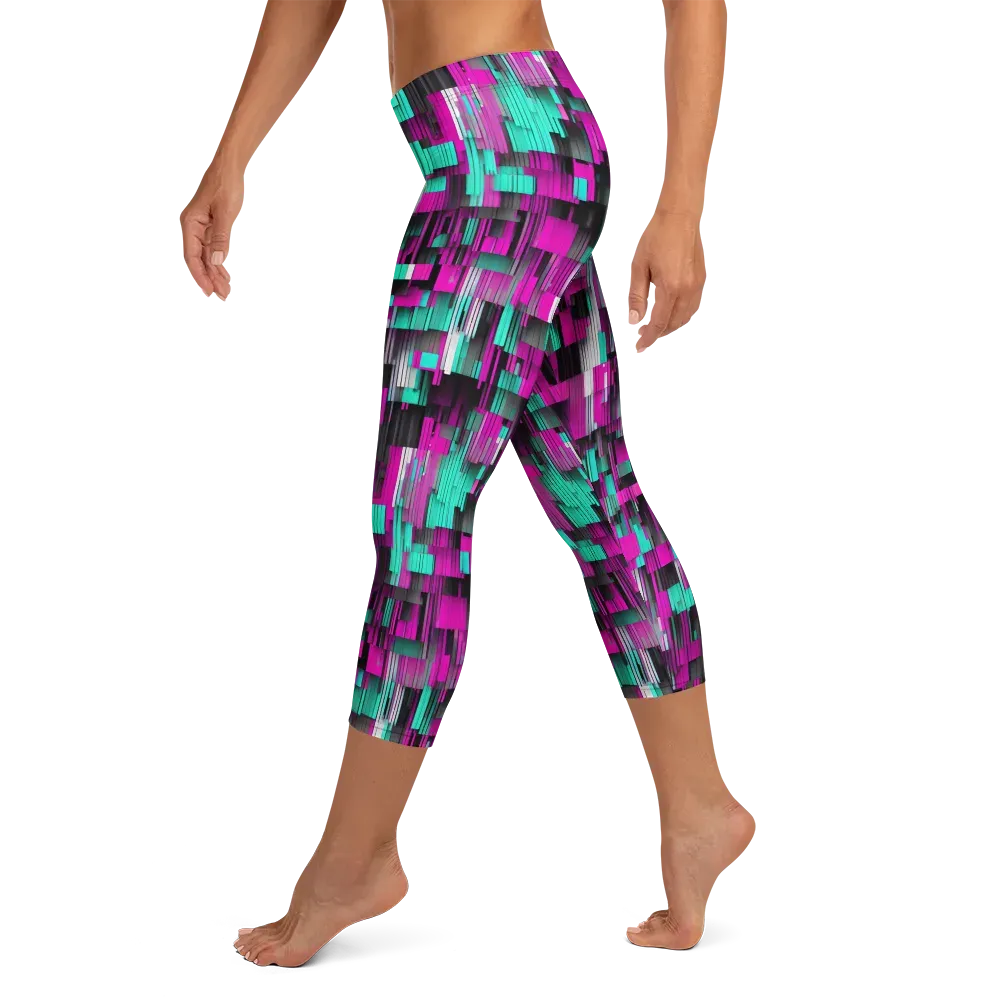 Neon Shard on Capri Leggings — Left