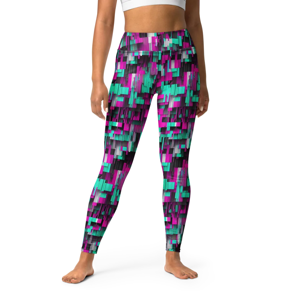 Neon Shard on Yoga Leggings — Back waist
