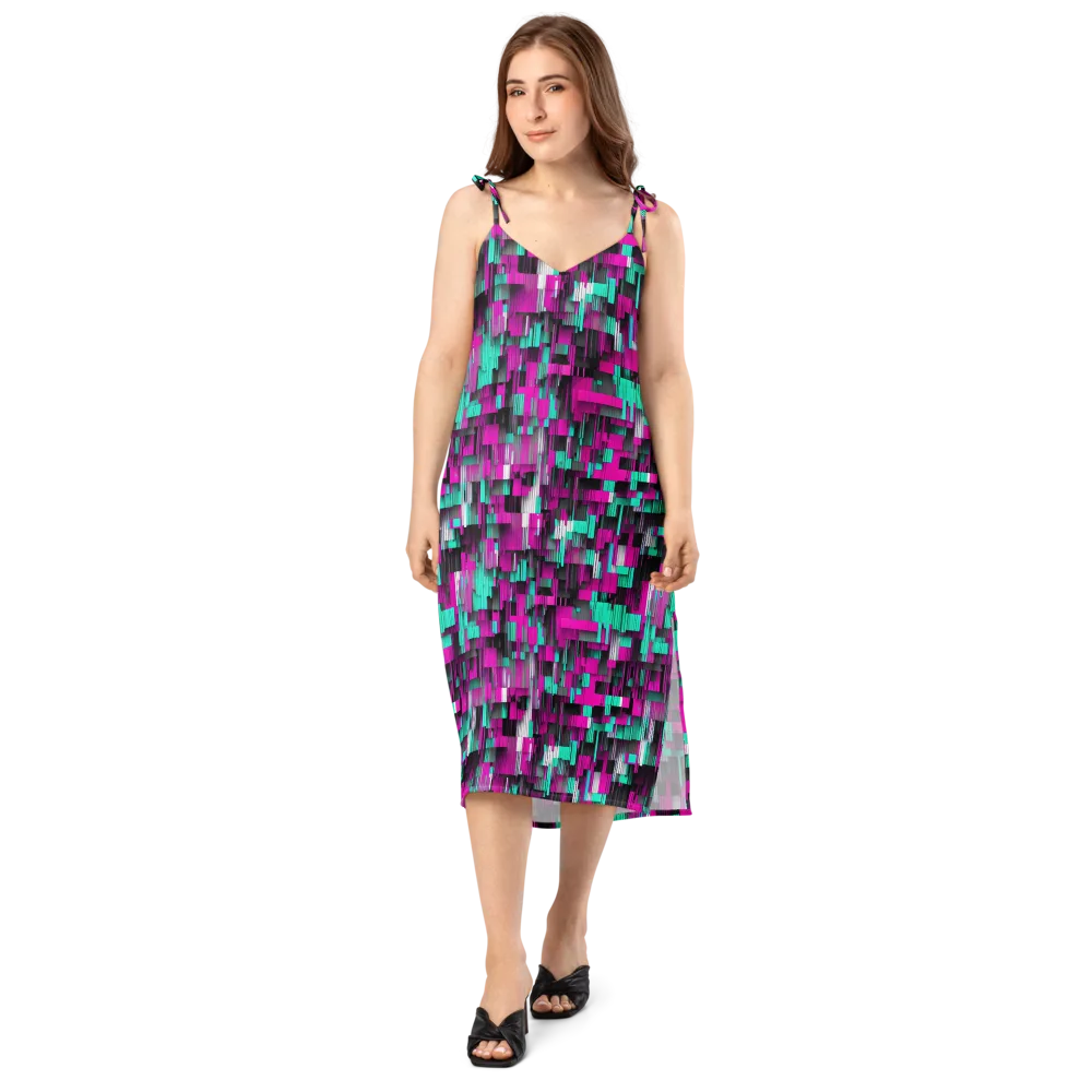 Neon Shard on Slip Dress — Front