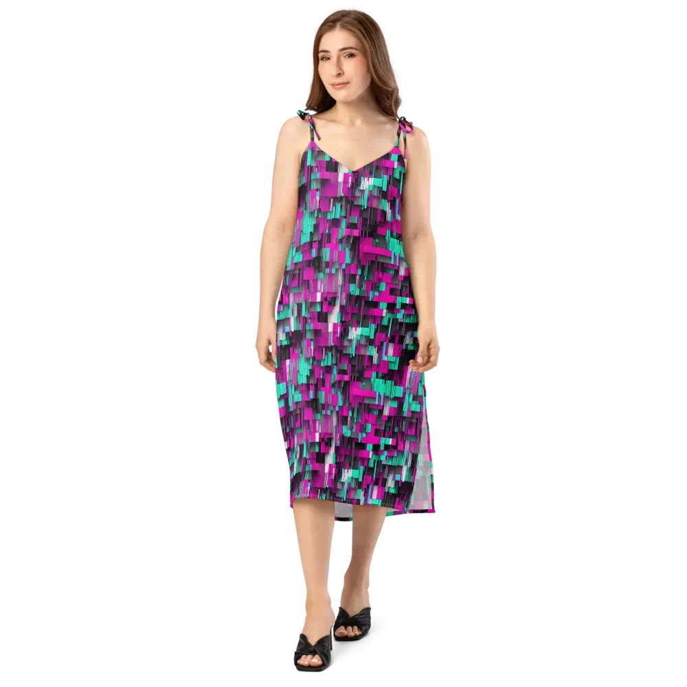 Neon Shard on Slip Dress — Front