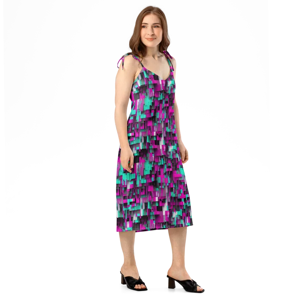 Neon Shard on Slip Dress — Right Front