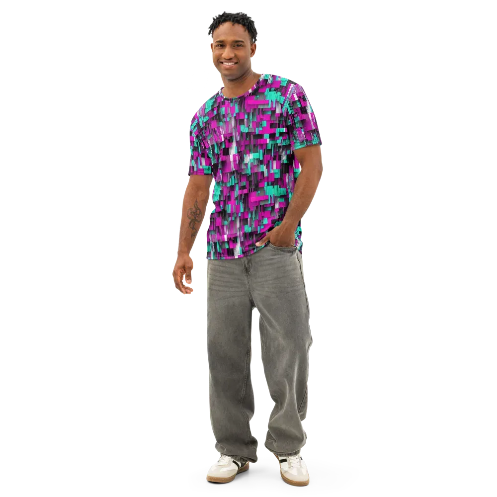 Neon Shard on Men's Cotton Crew Neck T-Shirt — Front