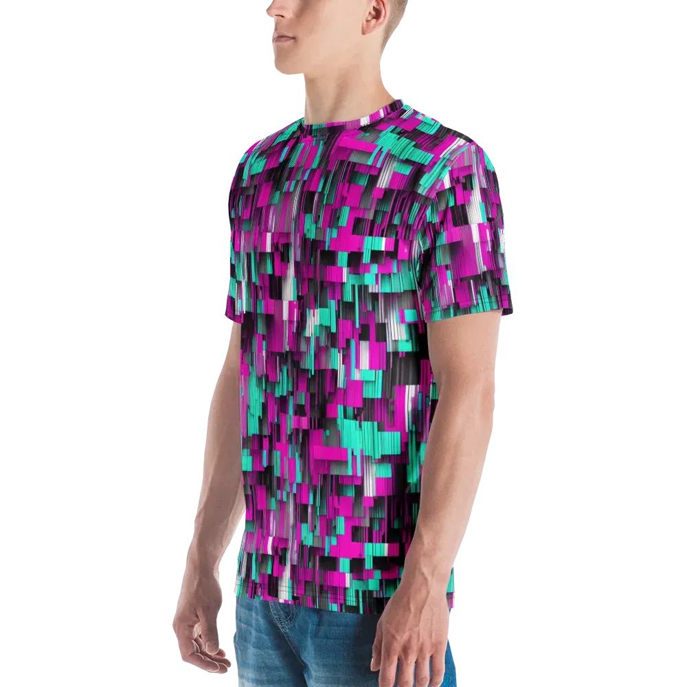 Neon Shard on Men's Crew Neck T-Shirt — Left