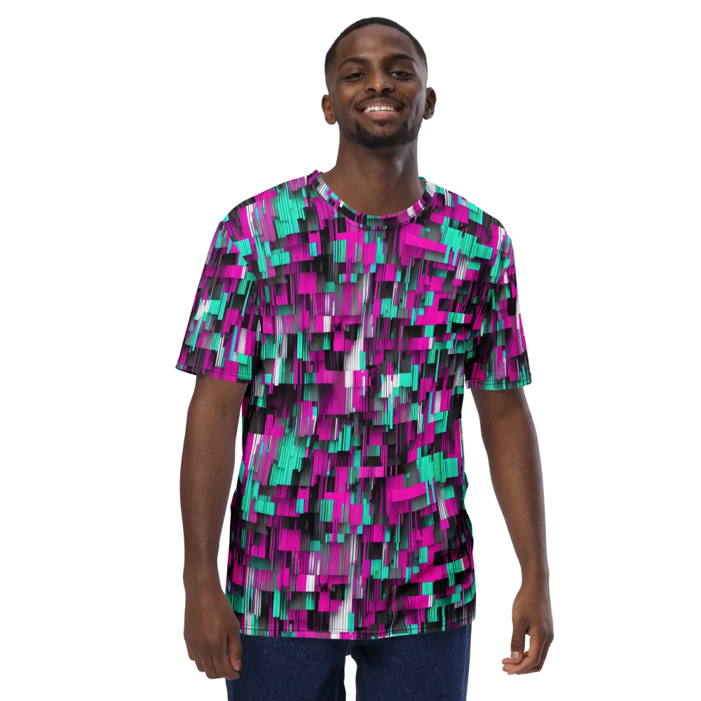 Neon Shard on Men's Crew Neck T-Shirt — Back print