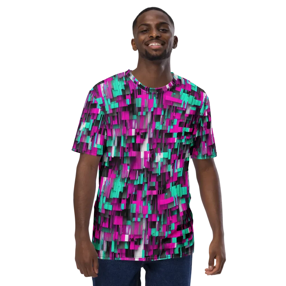 Neon Shard on Men's Crew Neck T-Shirt — Back print