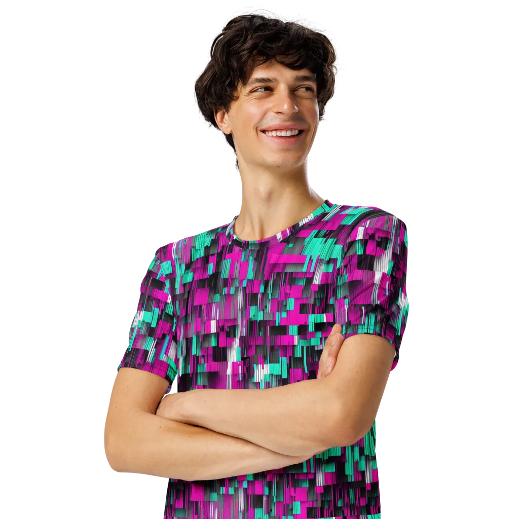 Neon Shard on Men's Crew Neck T-Shirt — Front print