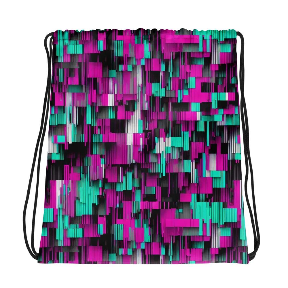 Neon Shard on Drawstring Bag — Mockup