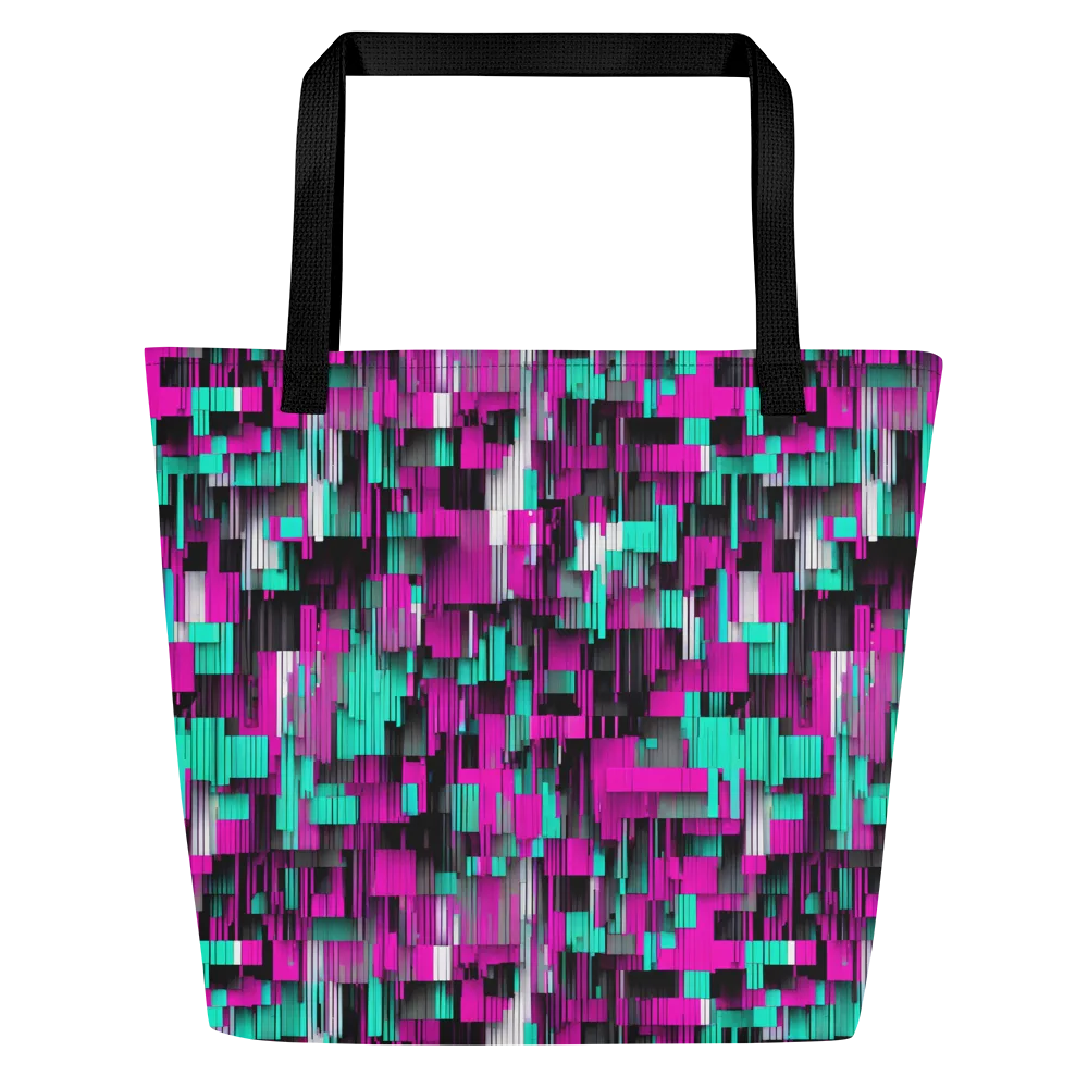Neon Shard on Large Tote Bag W/ Pocket — Front