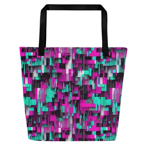 Neon Shard on a Large Tote Bag W/ Pocket