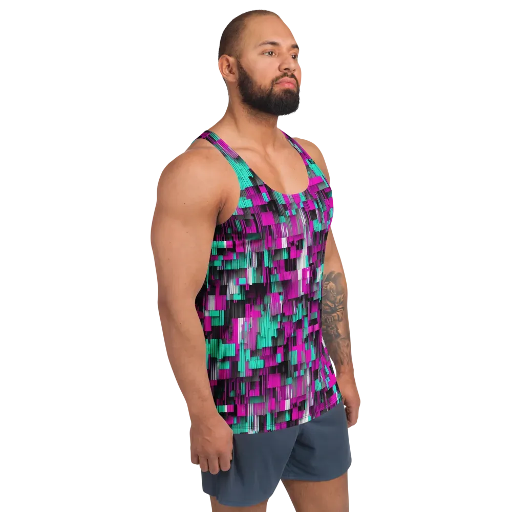 Neon Shard on Men's Tank Top — Front print