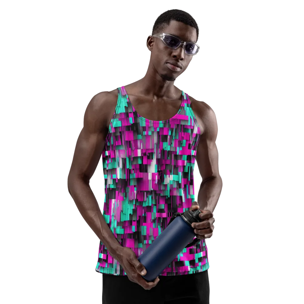 Neon Shard on Men's Tank Top — Back print