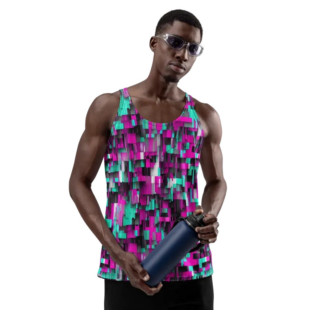 Neon Shard on Men's Tank Top — Back print