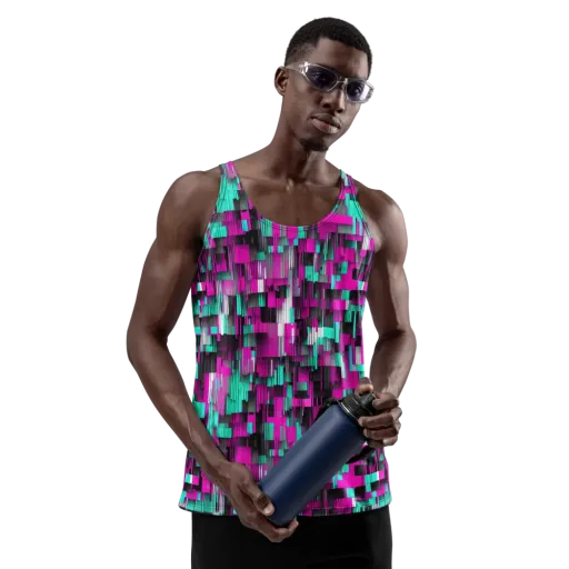 Neon Shard on a Men's Tank Top