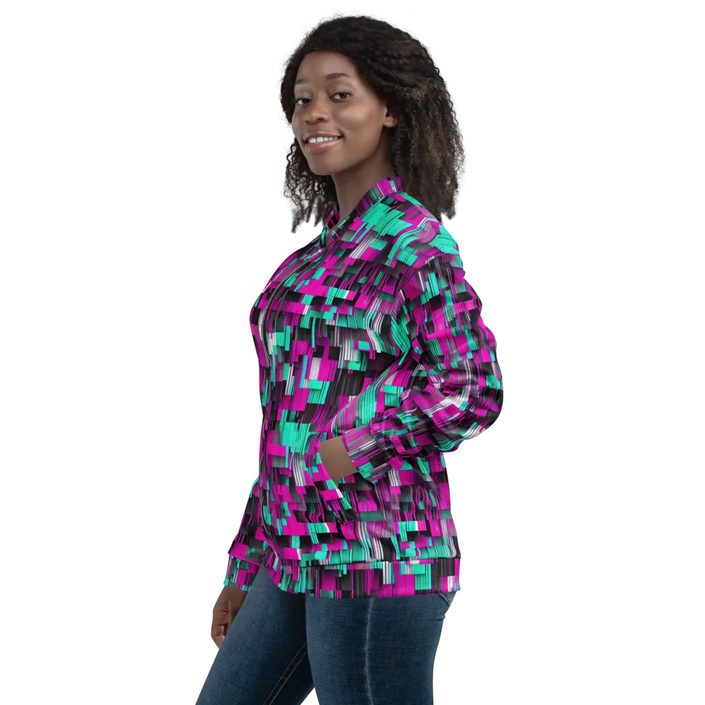 Neon Shard on Bomber Jacket — Left sleeve