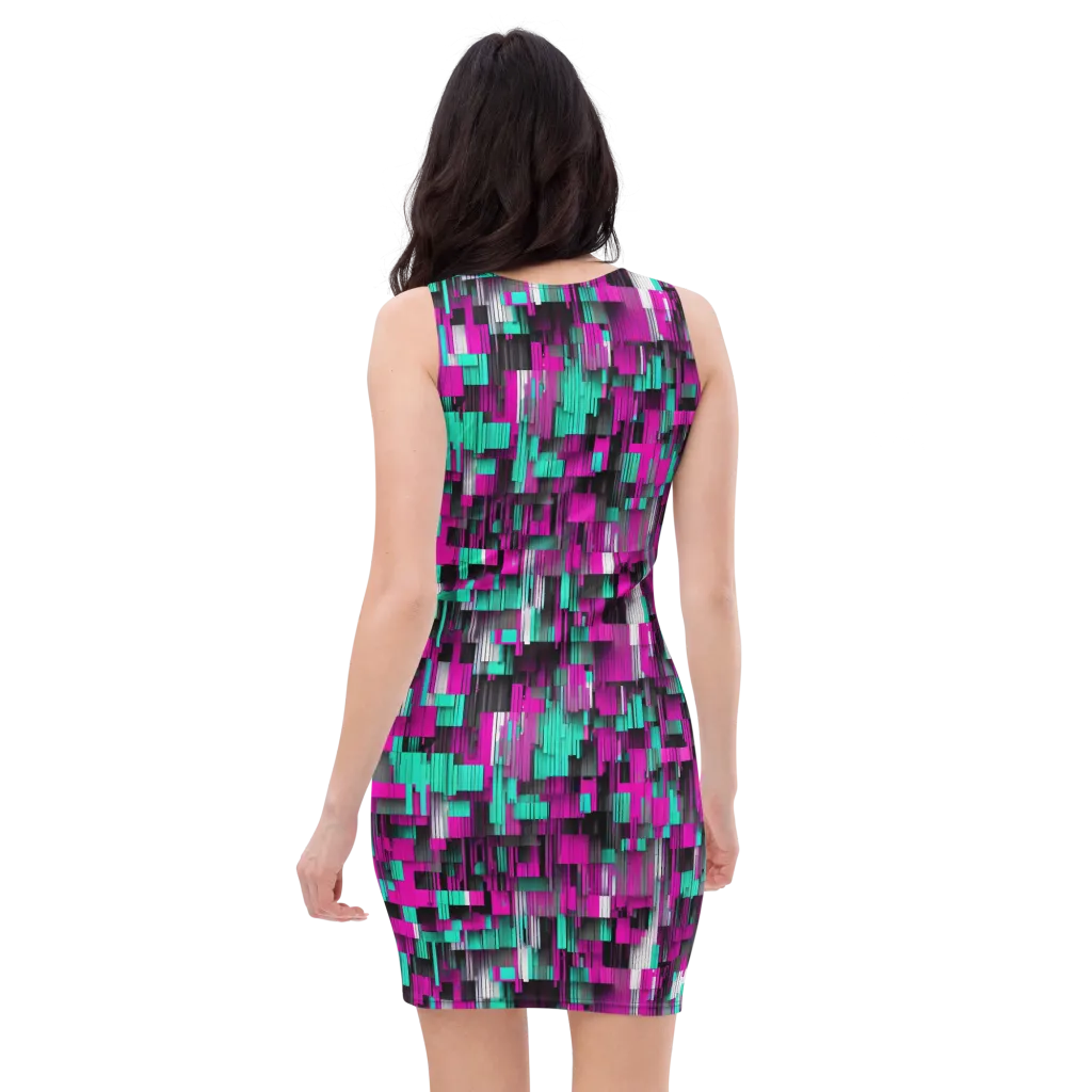 Neon Shard on Bodycon Dress — Back