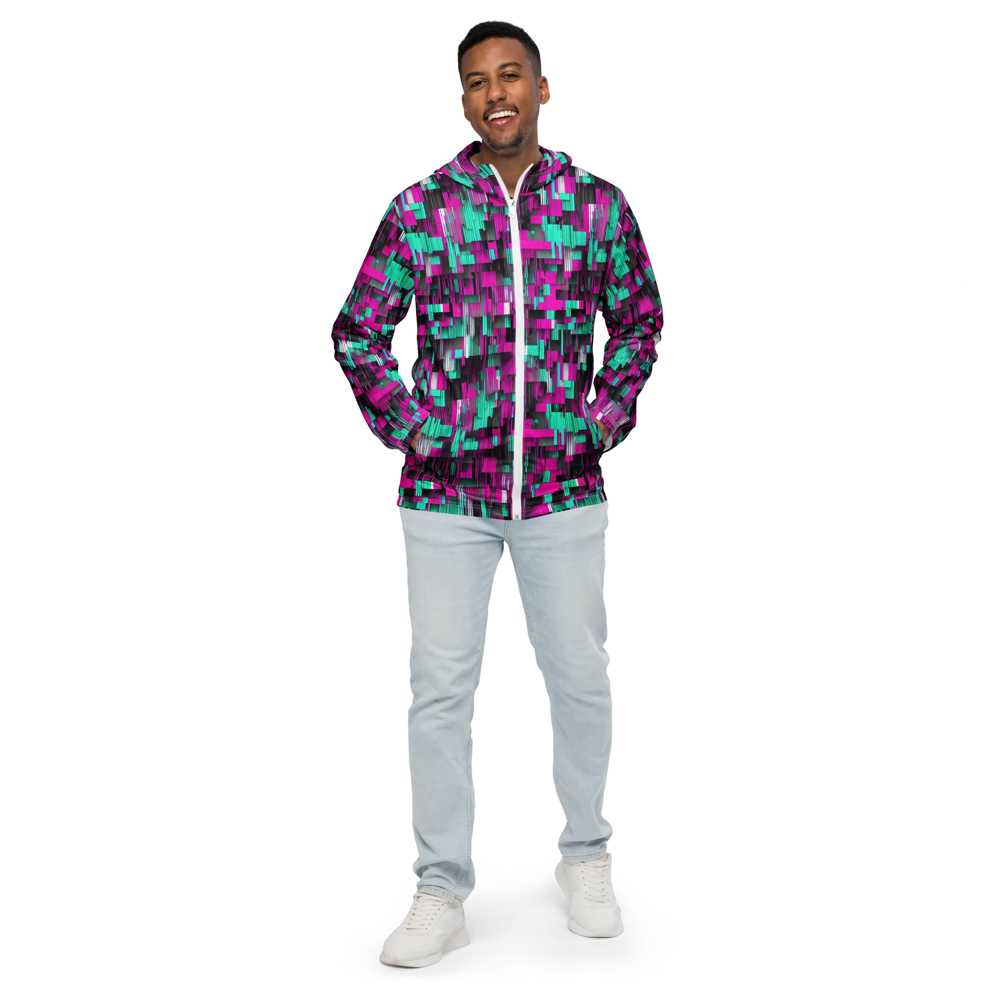 Neon Shard on Men's Windbreaker — Front