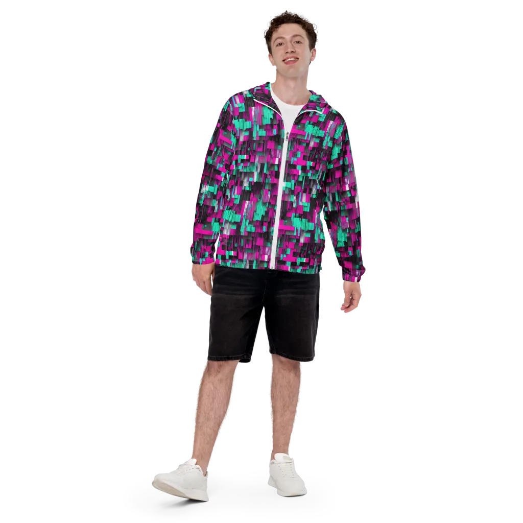 Neon Shard on Men's Windbreaker — Front print