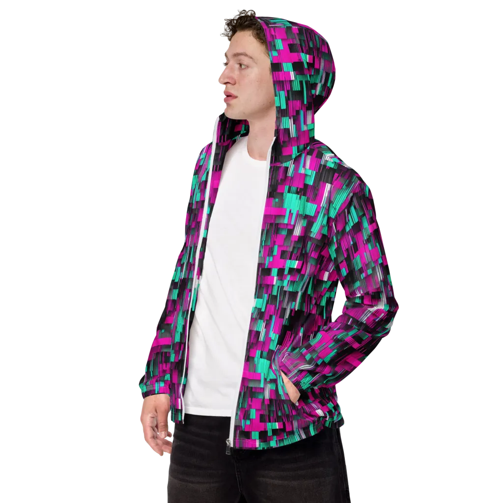 Neon Shard on Men's Windbreaker — Left Front