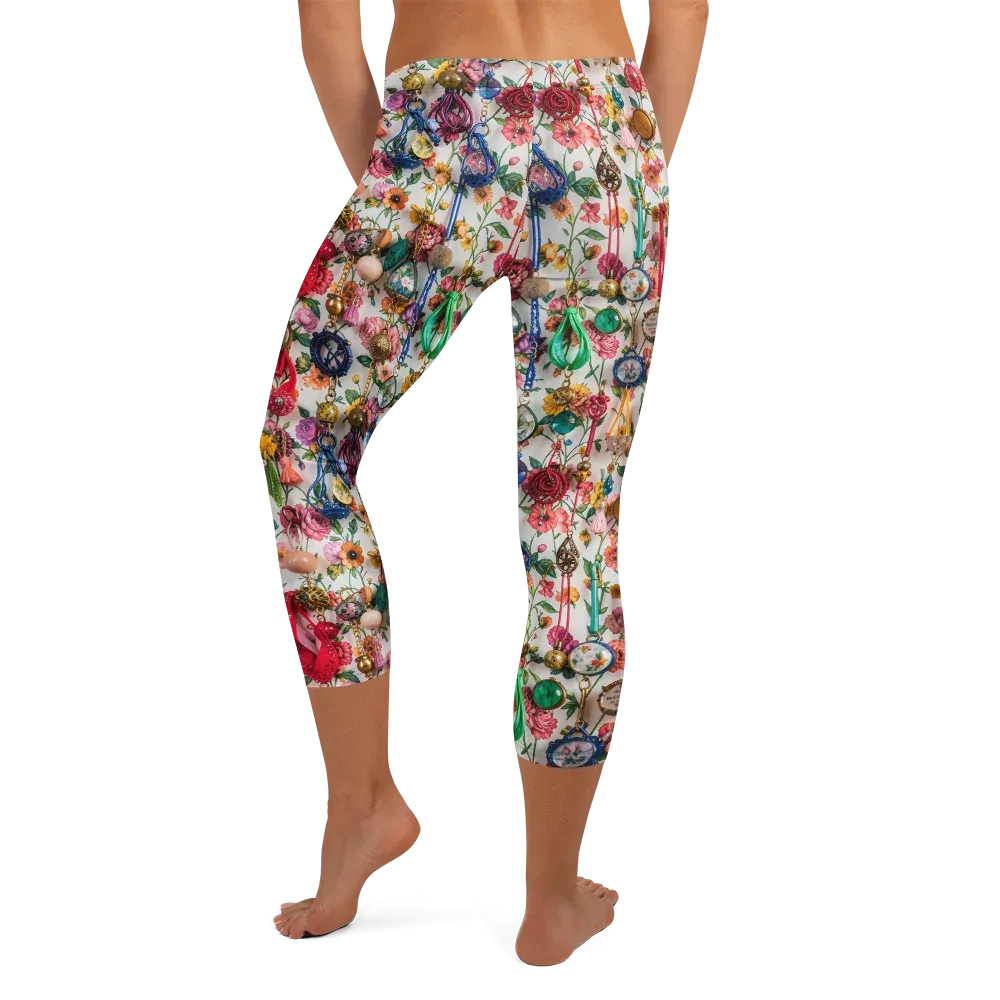Botanical Bijou on Capri Leggings — Back