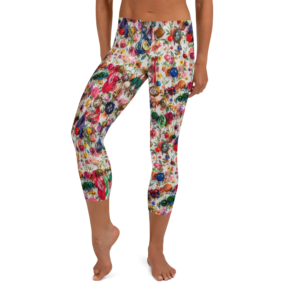 Botanical Bijou on Capri Leggings — Front