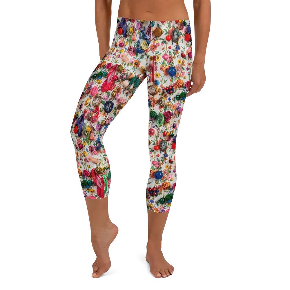 Botanical Bijou on Capri Leggings — Front