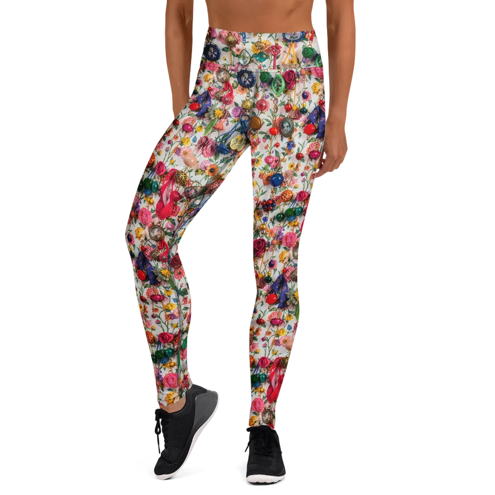 Botanical Bijou on Yoga Leggings — Front