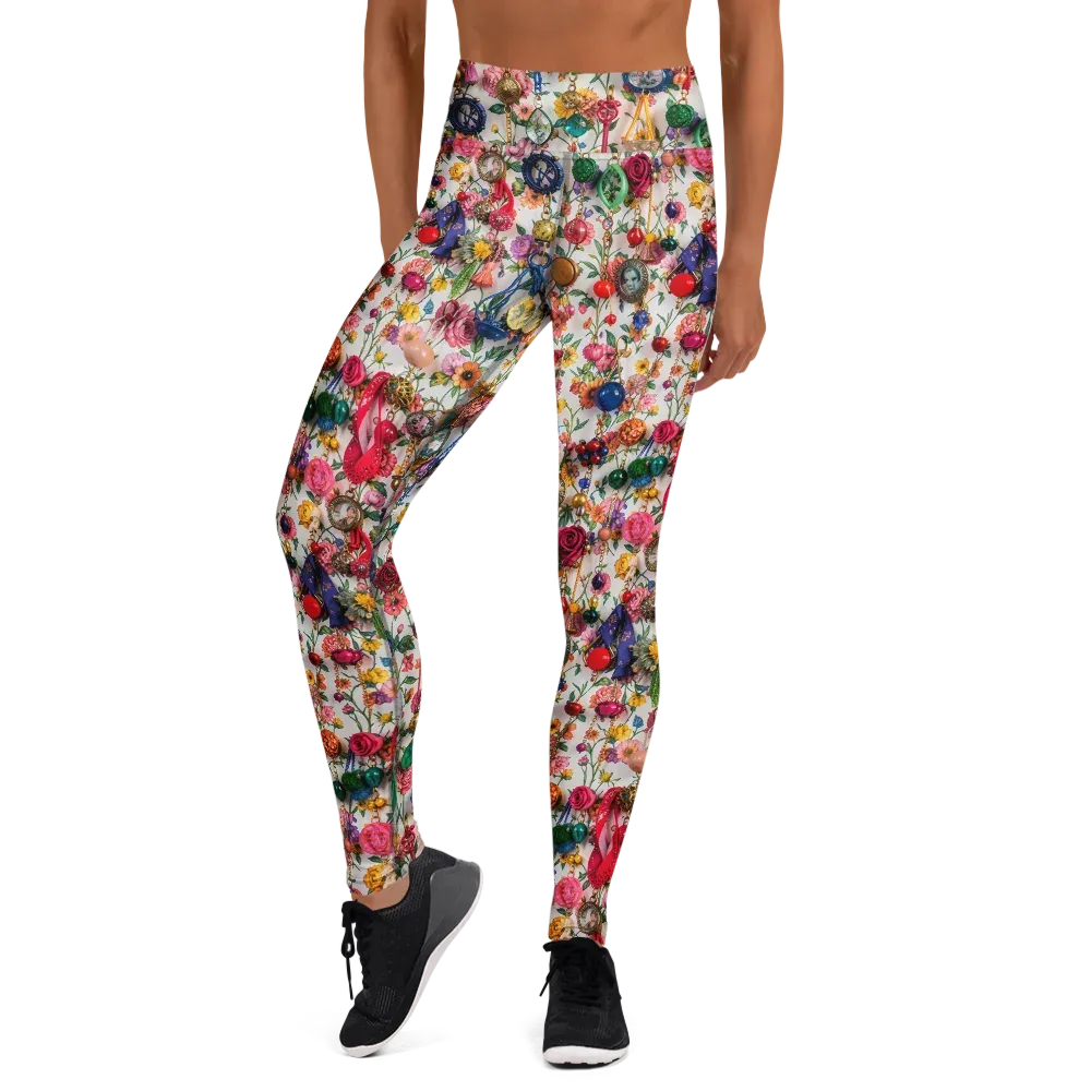 Botanical Bijou on Yoga Leggings — Front