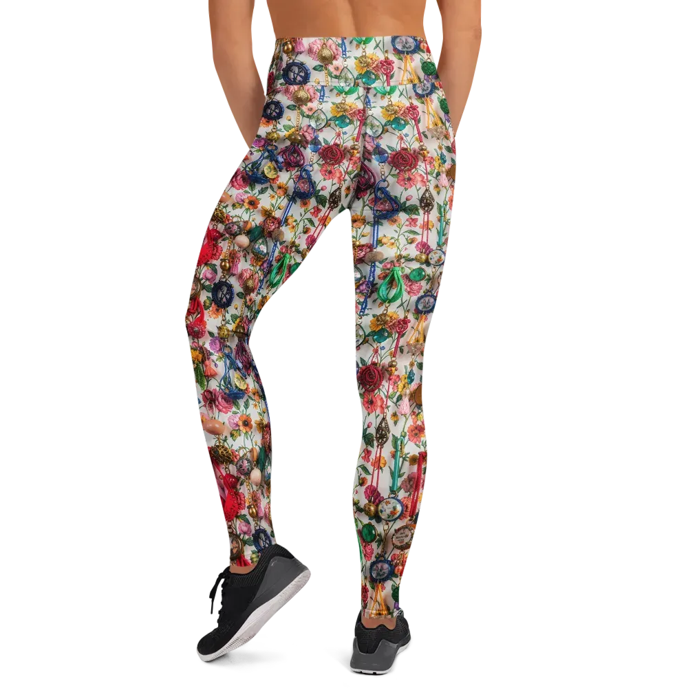 Botanical Bijou on Yoga Leggings — Back