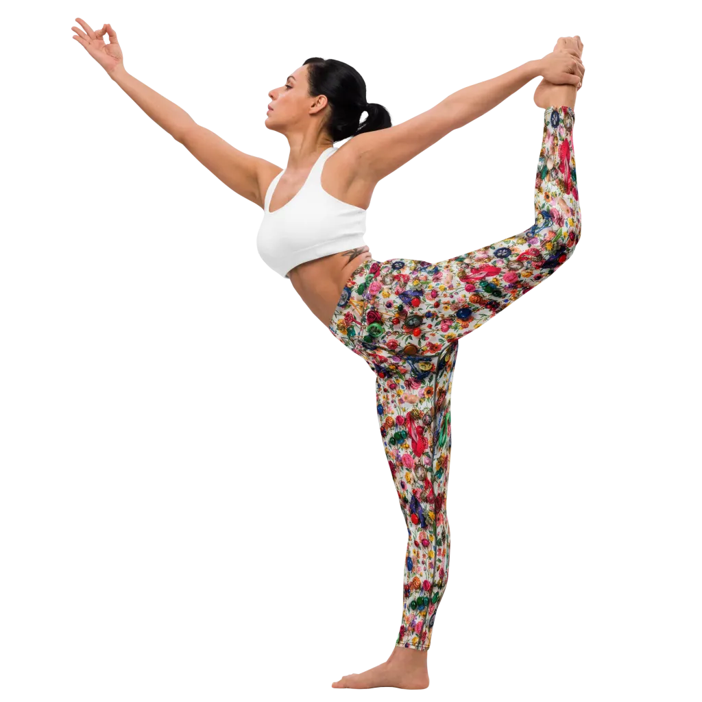 Botanical Bijou on Yoga Leggings — Front waist