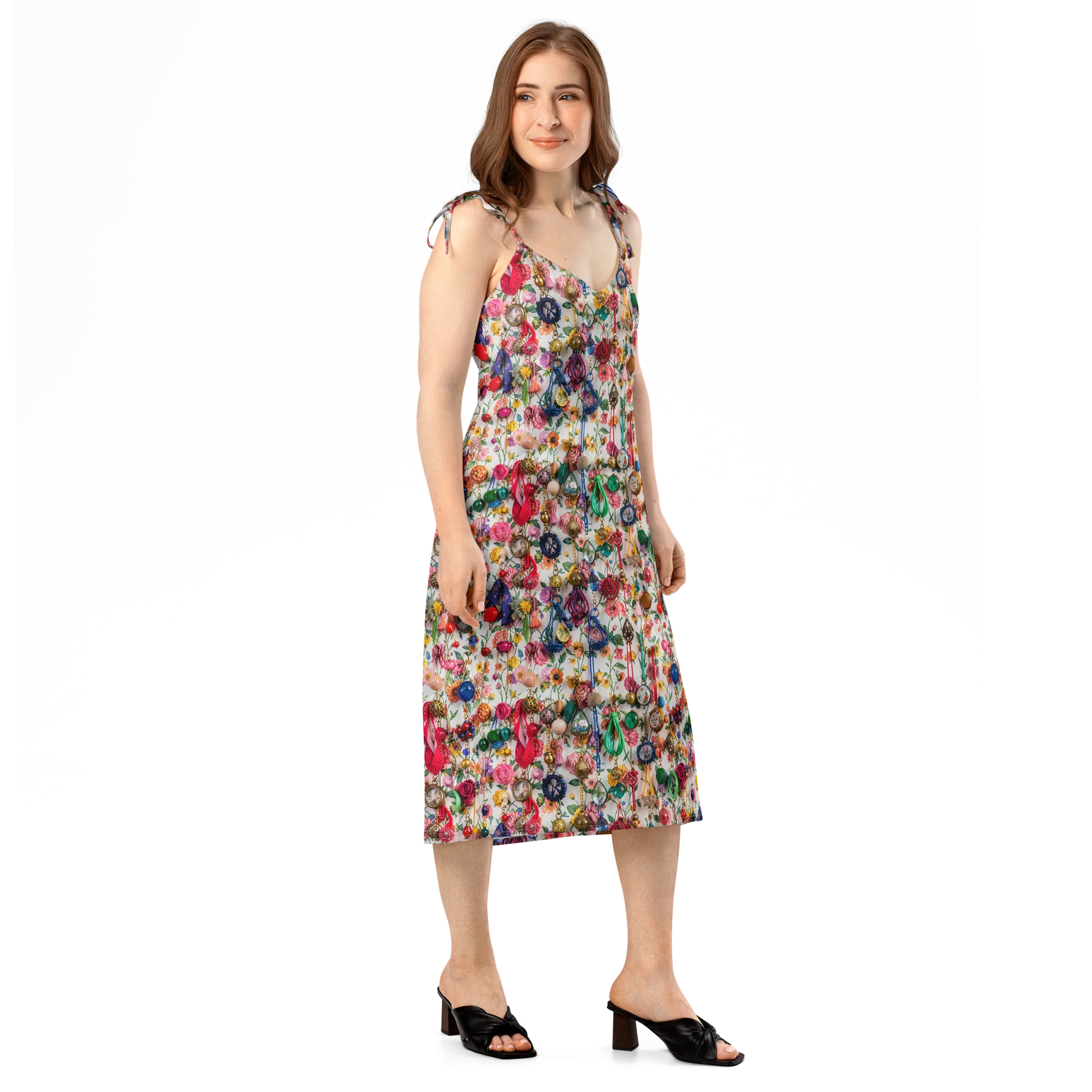 Botanical Bijou on Slip Dress — Right Front