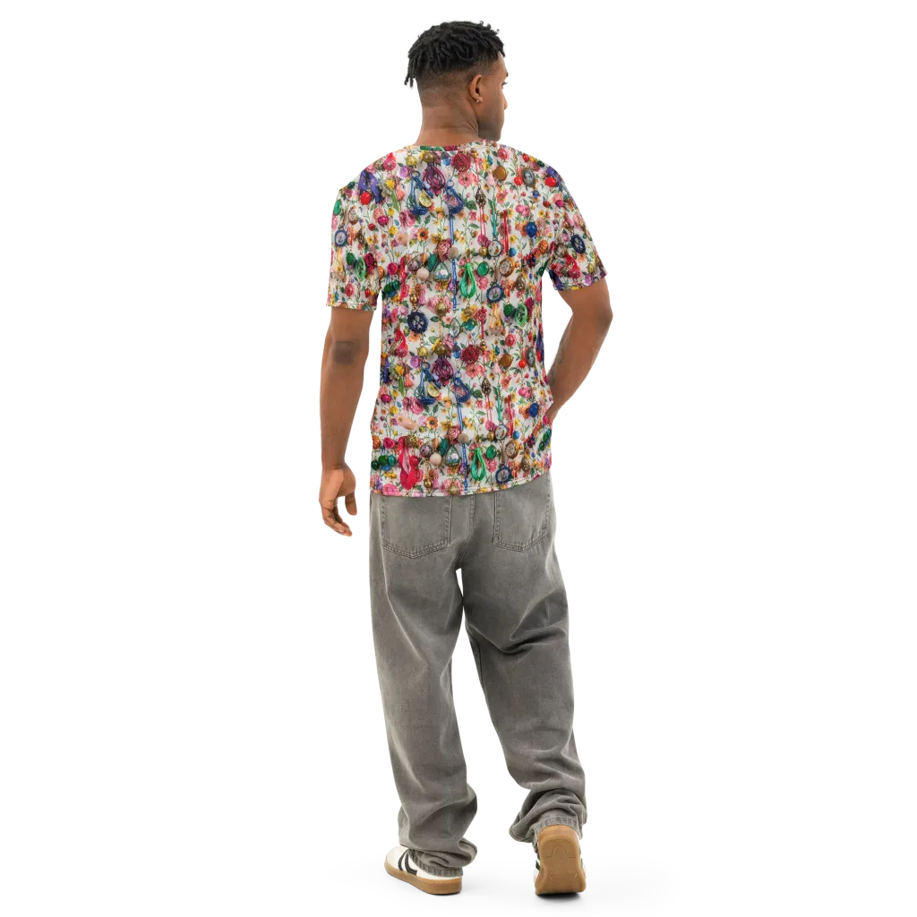 Botanical Bijou on Men's Cotton Crew Neck T-Shirt — Back