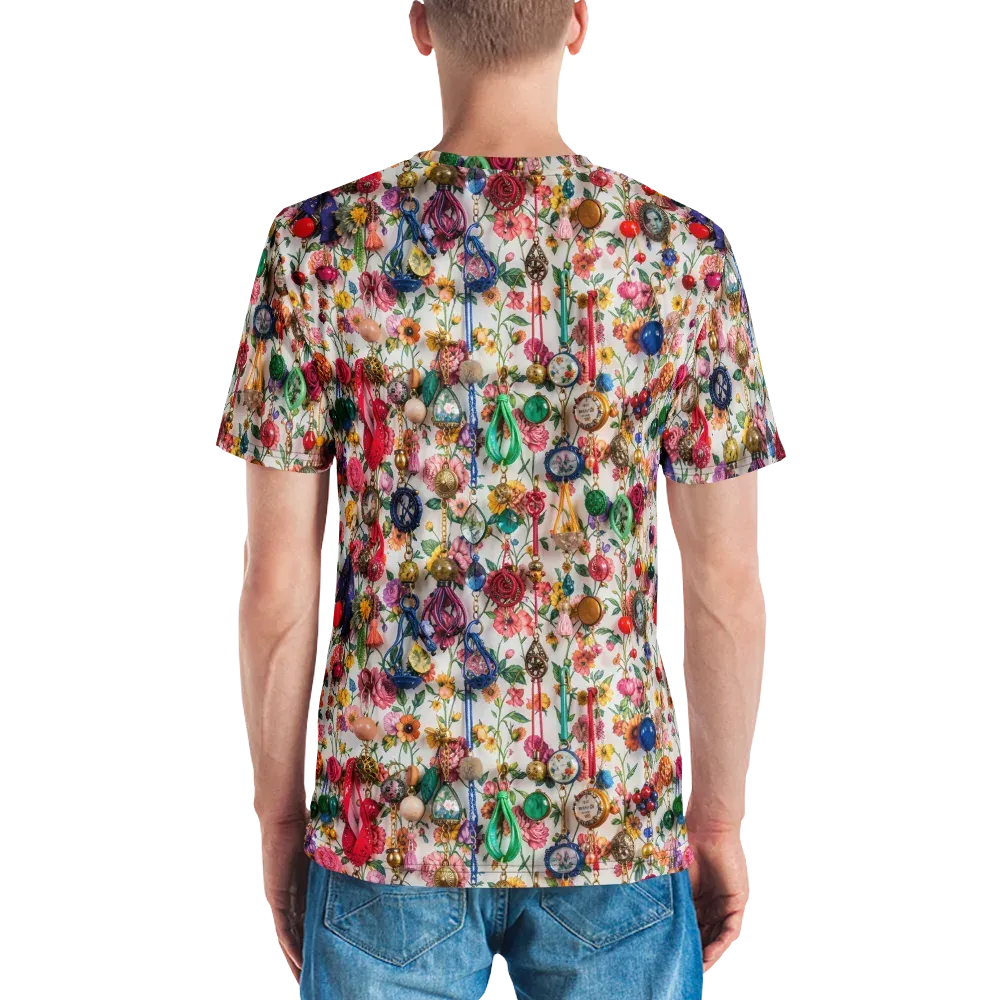 Botanical Bijou on Men's Crew Neck T-Shirt — Back