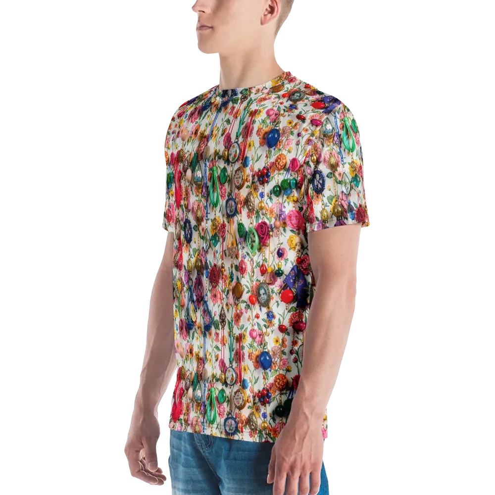 Botanical Bijou on Men's Crew Neck T-Shirt — Left