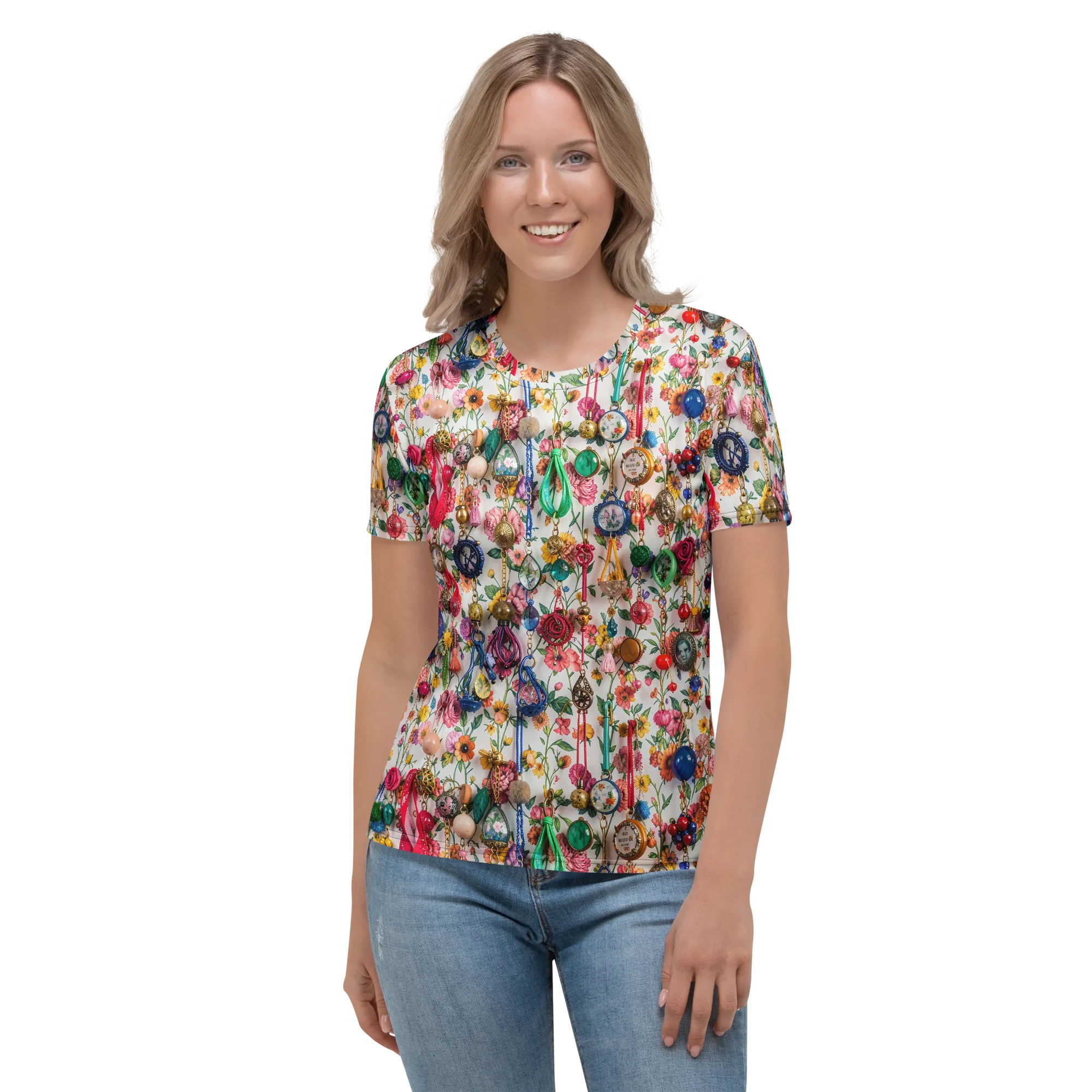Botanical Bijou on Women's Crew Neck T-Shirt — Front