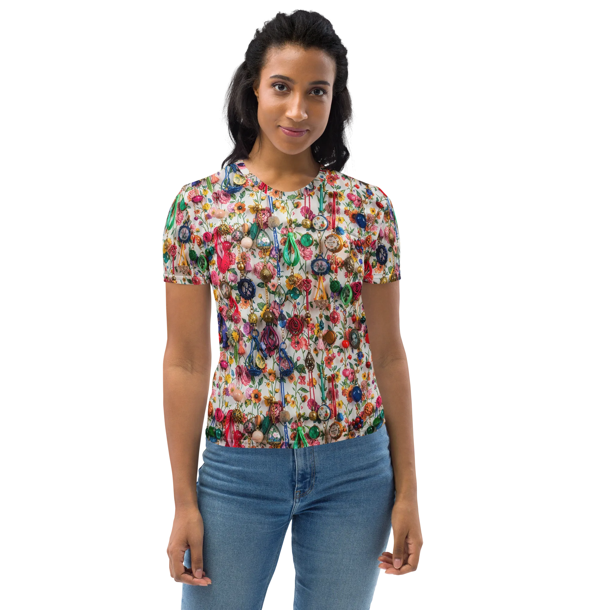 Botanical Bijou on Women's Crew Neck T-Shirt — Print file