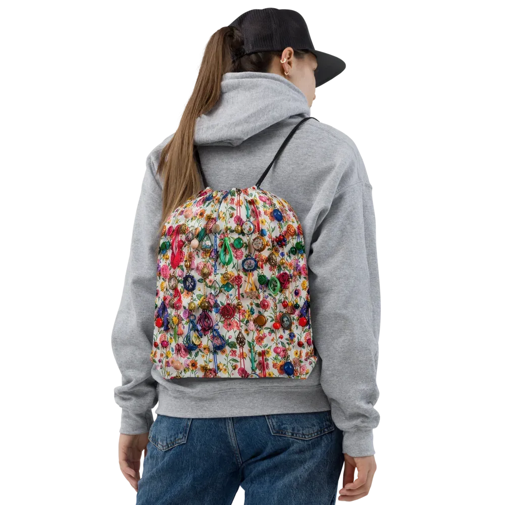 Botanical Bijou on Drawstring Bag — Front