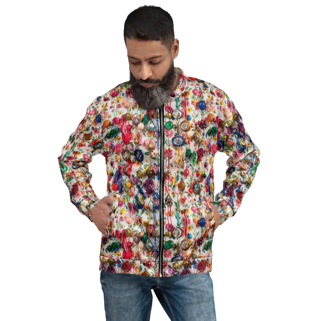 Botanical Bijou on Bomber Jacket — Front print