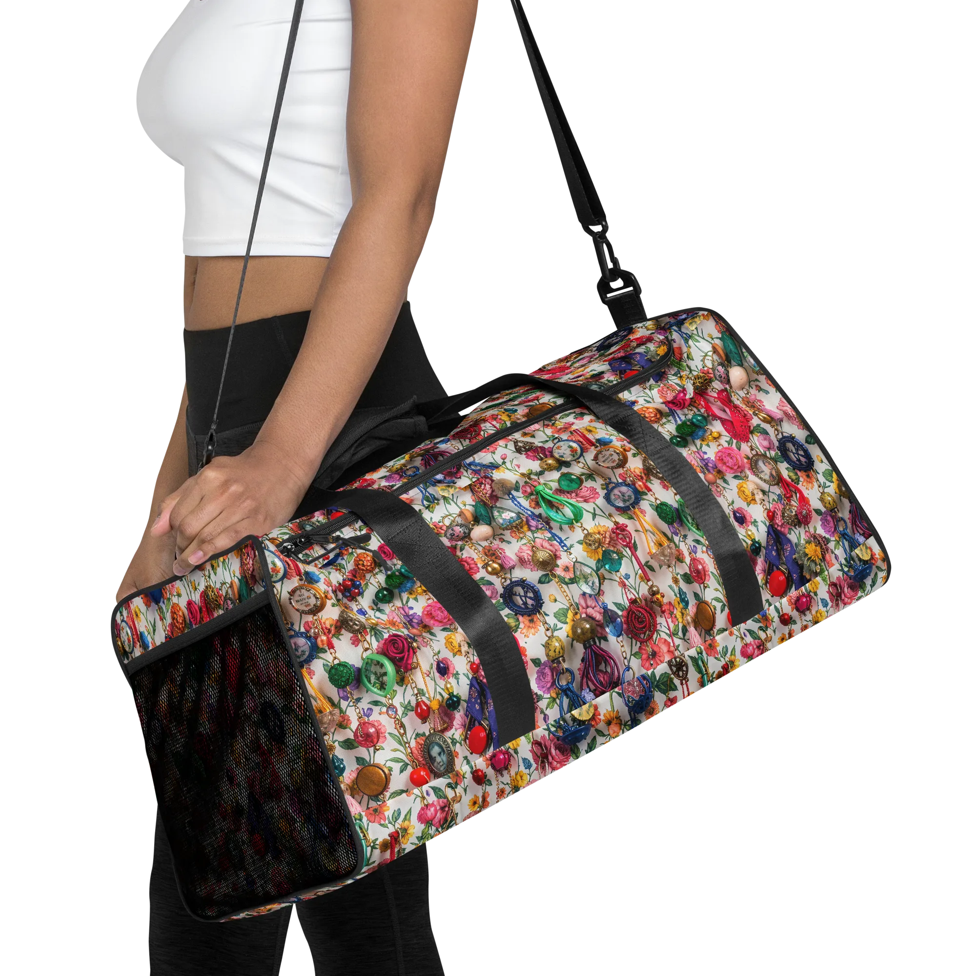 Botanical Bijou on Duffle Bag — Front