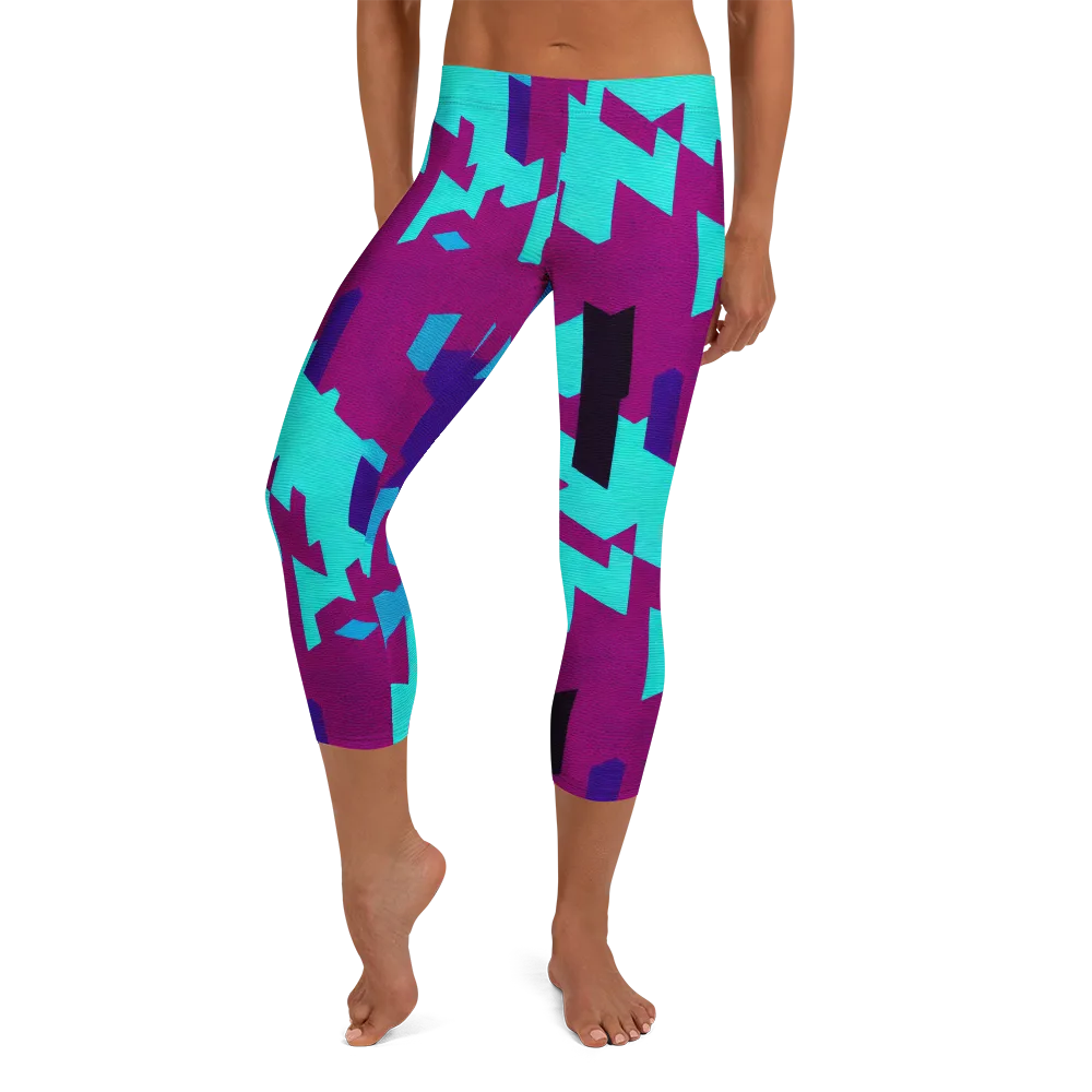 Electric Facets on Capri Leggings — Front