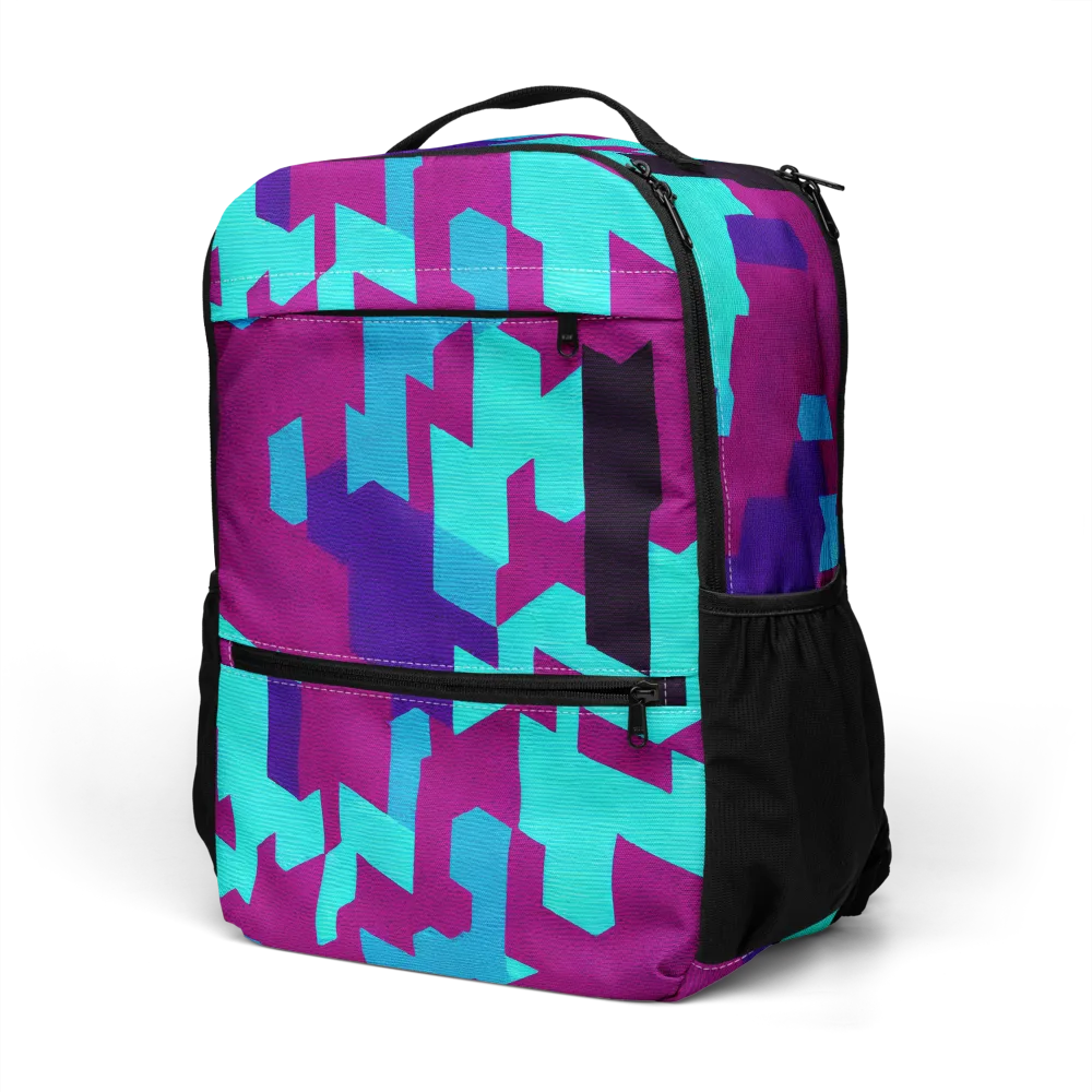 Electric Facets on Utility Backpack — Bottom print