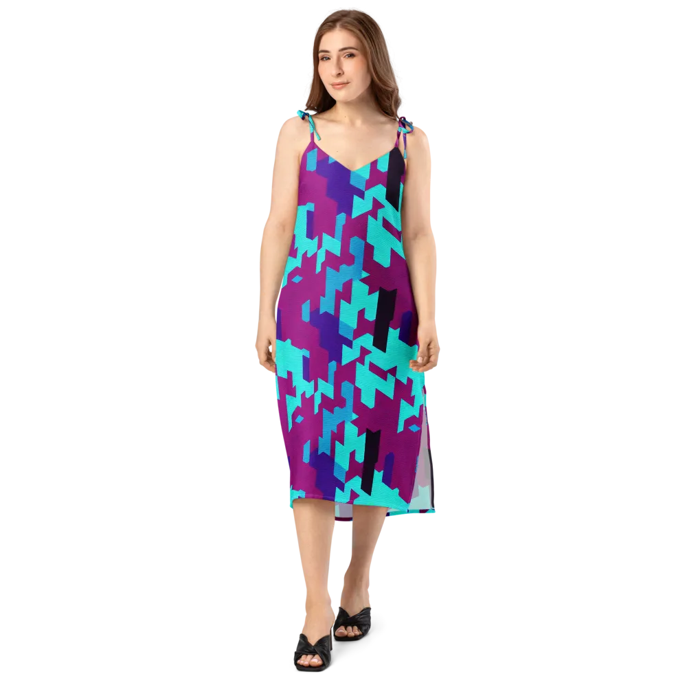 Electric Facets on Slip Dress — Front