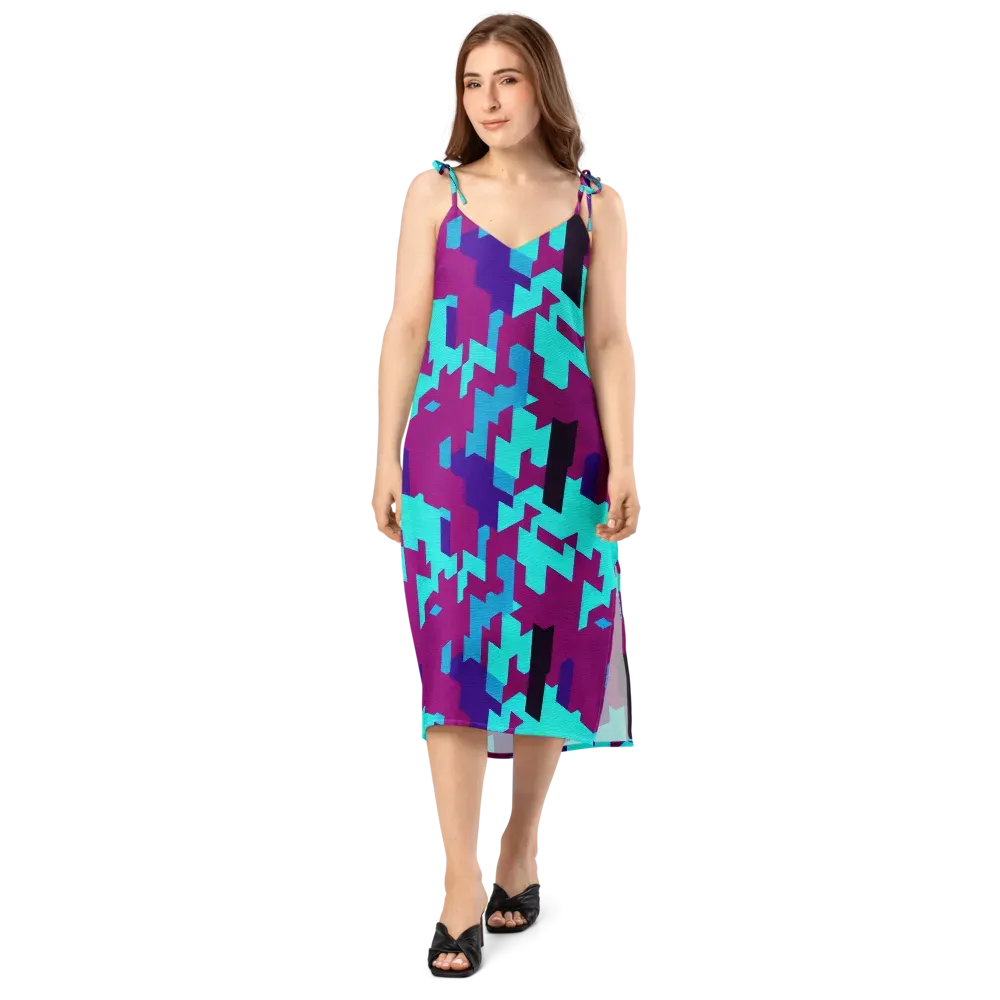 Electric Facets on Slip Dress — Front