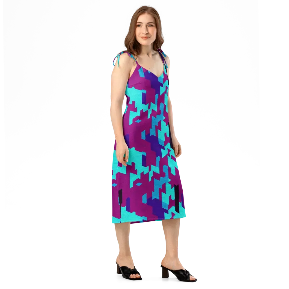 Electric Facets on Slip Dress — Right Front