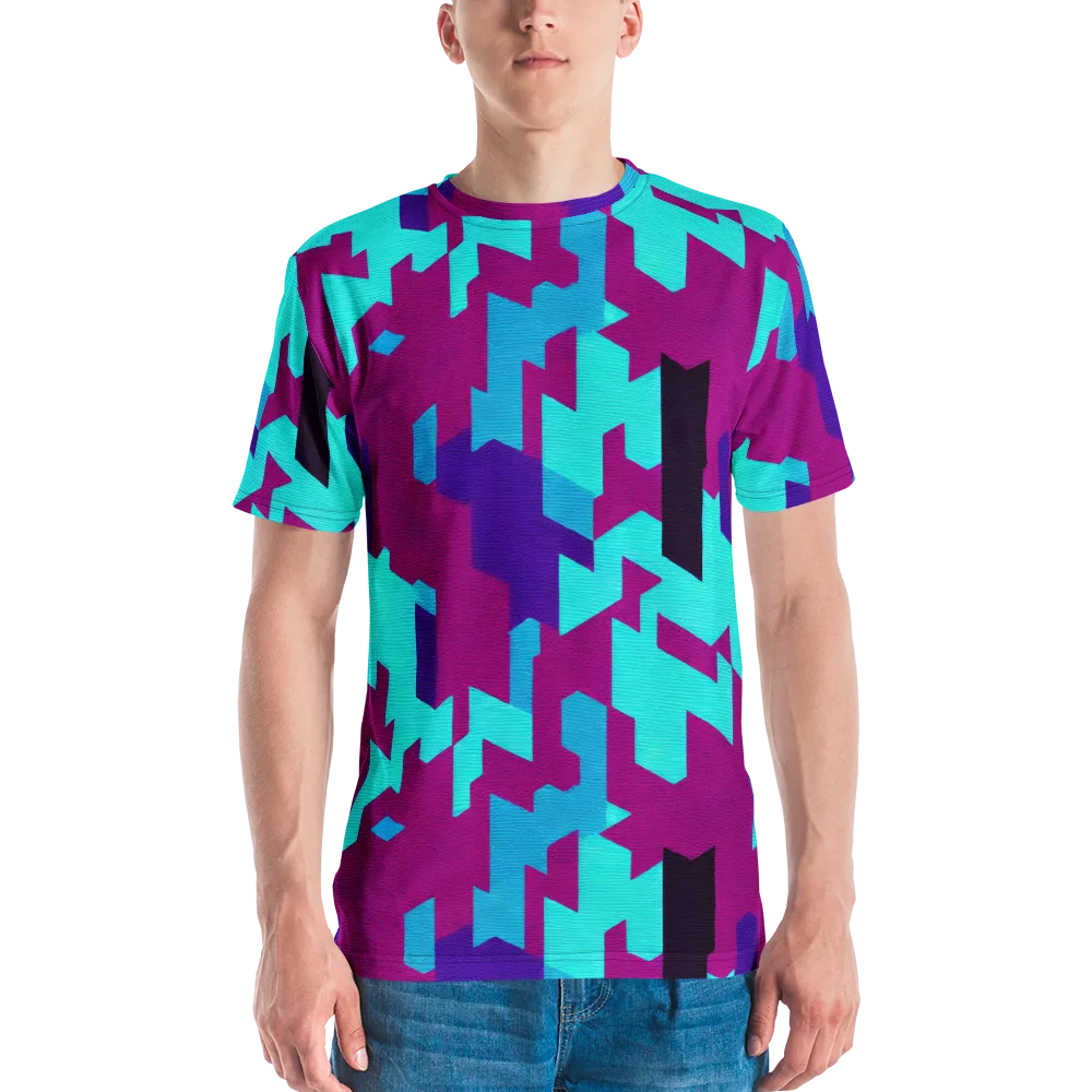 Electric Facets on Men's Crew Neck T-Shirt — Front