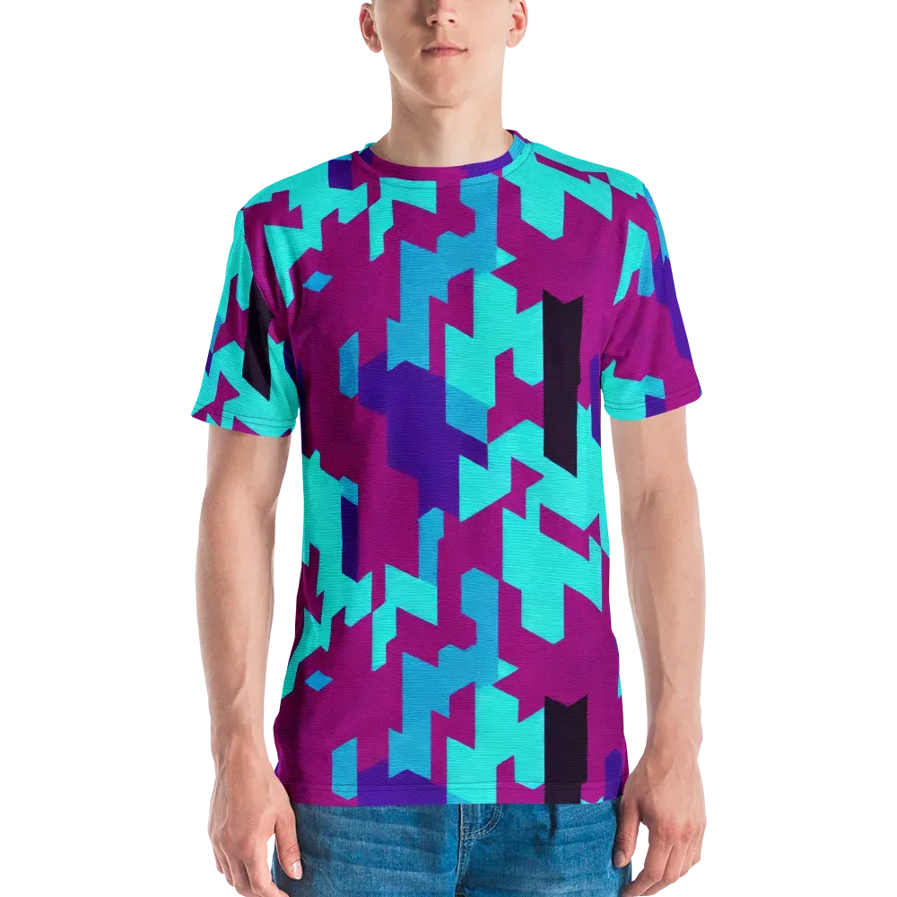 Electric Facets on Men's Crew Neck T-Shirt — Front