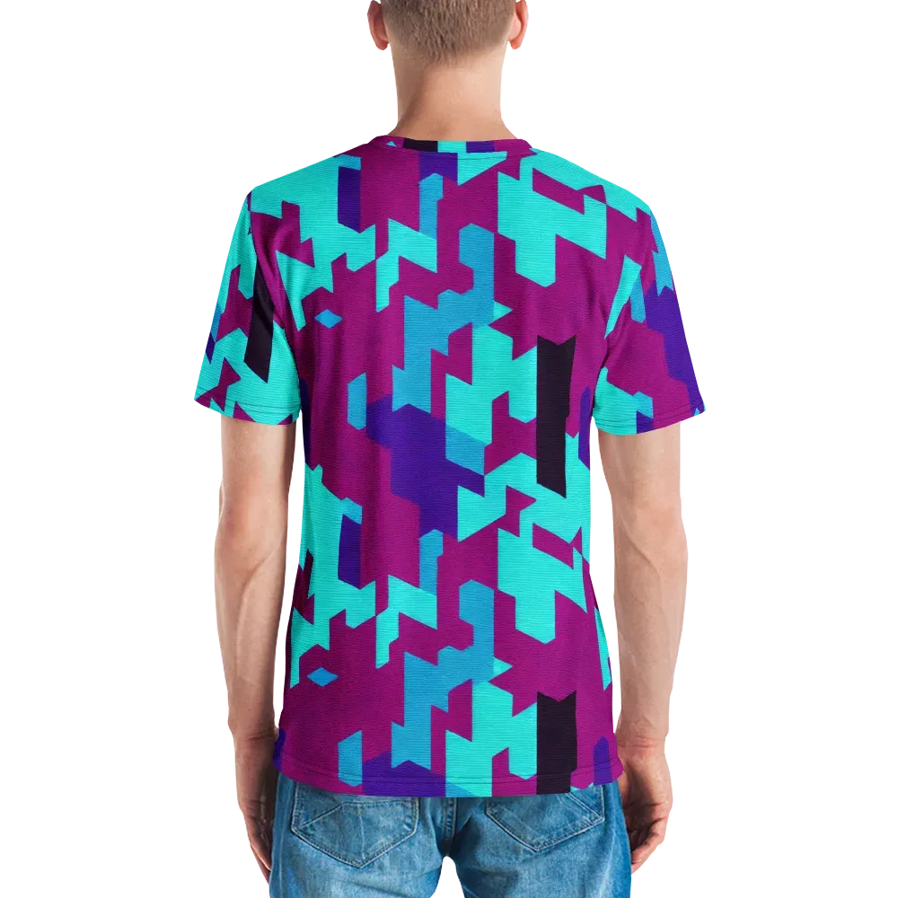 Electric Facets on Men's Crew Neck T-Shirt — Back