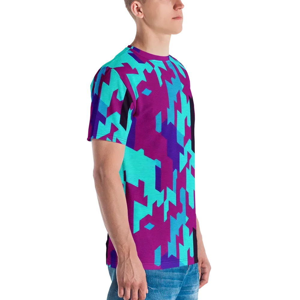 Electric Facets on Men's Crew Neck T-Shirt — Right